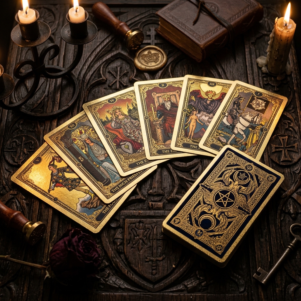 Tarot Medieval Facsímil en Pan de Oro